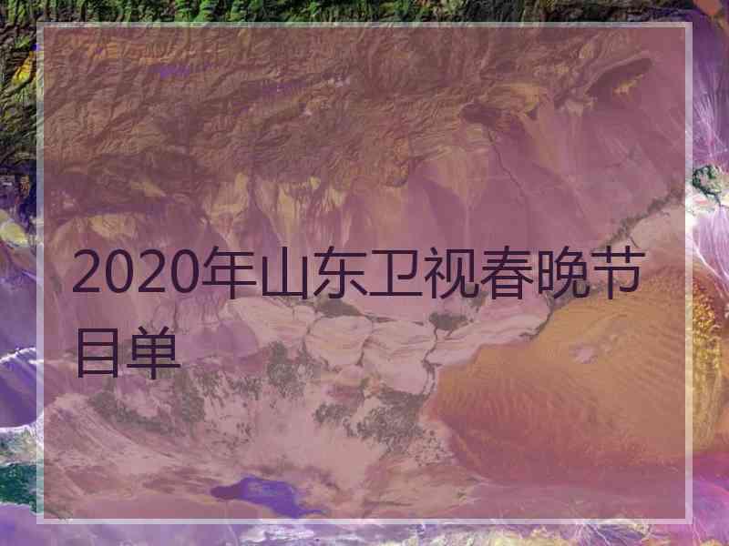 2020年山东卫视春晚节目单