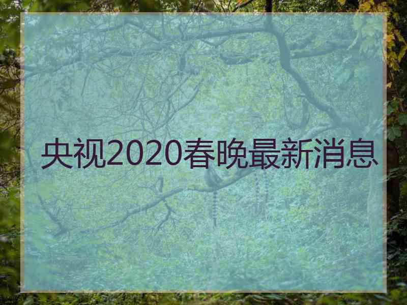 央视2020春晚最新消息