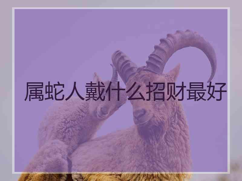 属蛇人戴什么招财最好