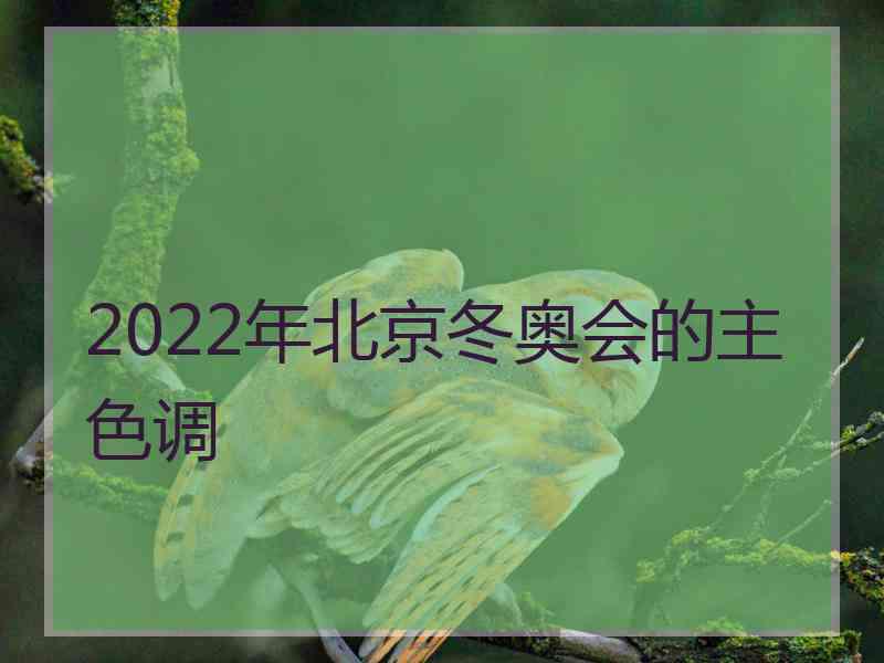 2022年北京冬奥会的主色调