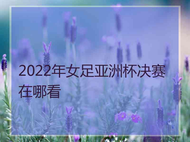 2022年女足亚洲杯决赛在哪看