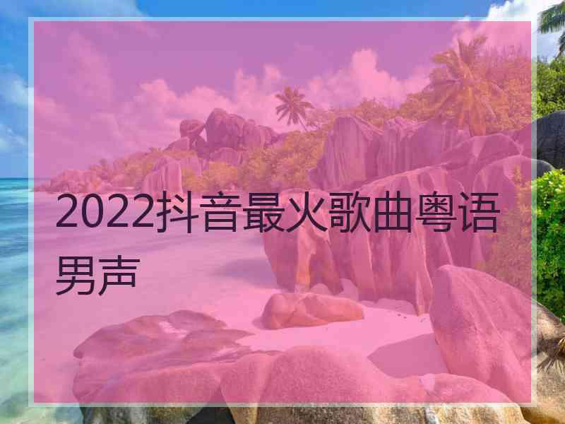 2022抖音最火歌曲粤语男声