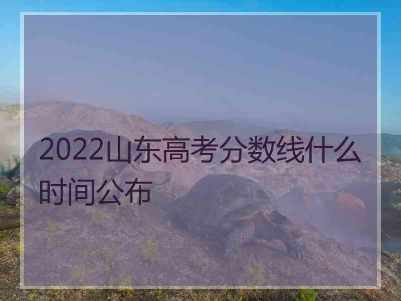 2022山东高考分数线什么时间公布