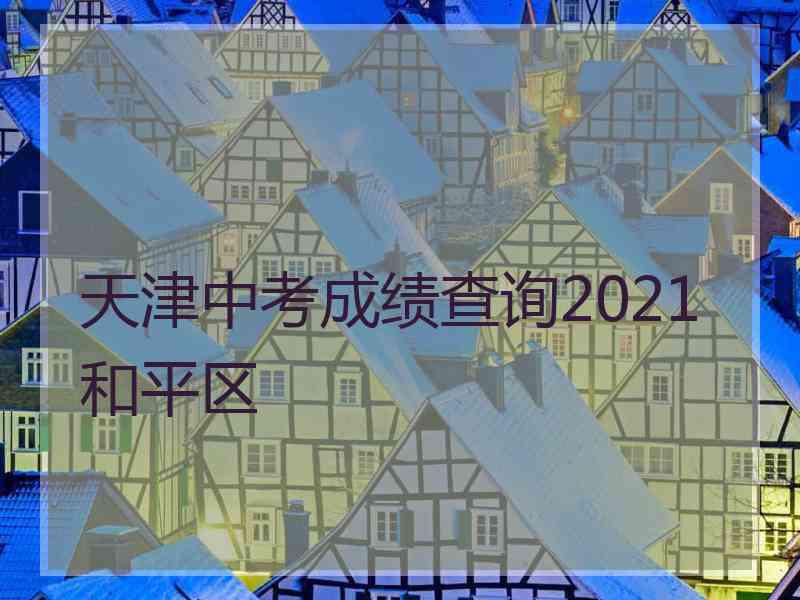 天津中考成绩查询2021和平区