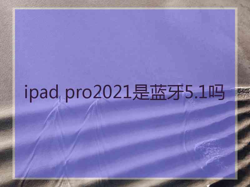 ipad pro2021是蓝牙5.1吗