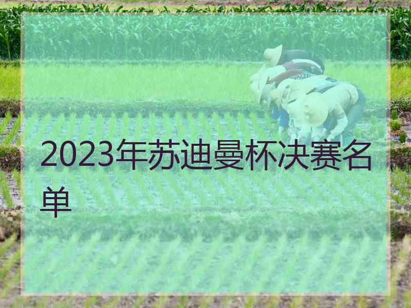 2023年苏迪曼杯决赛名单