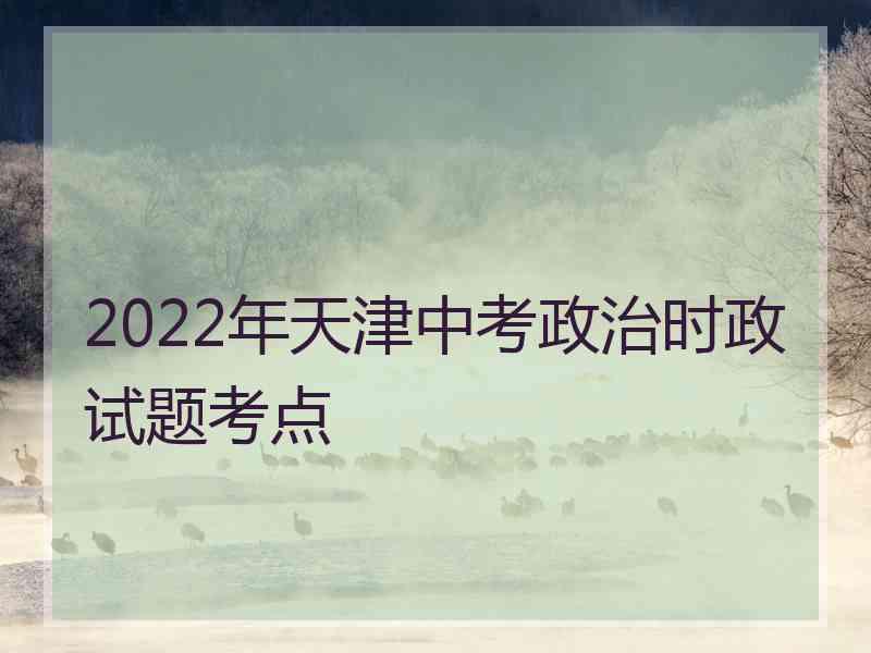 2022年天津中考政治时政试题考点