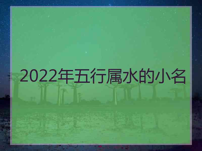 2022年五行属水的小名