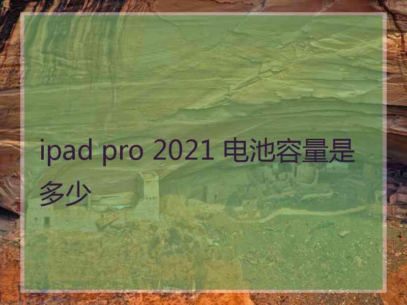 ipad pro 2021 电池容量是多少