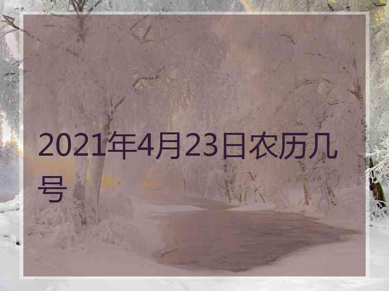 2021年4月23日农历几号