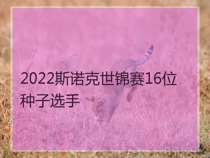 2022斯诺克世锦赛16位种子选手