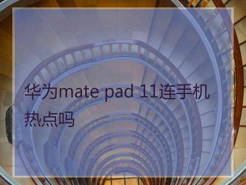 华为mate pad 11连手机热点吗