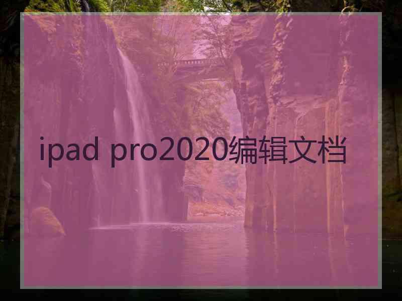 ipad pro2020编辑文档