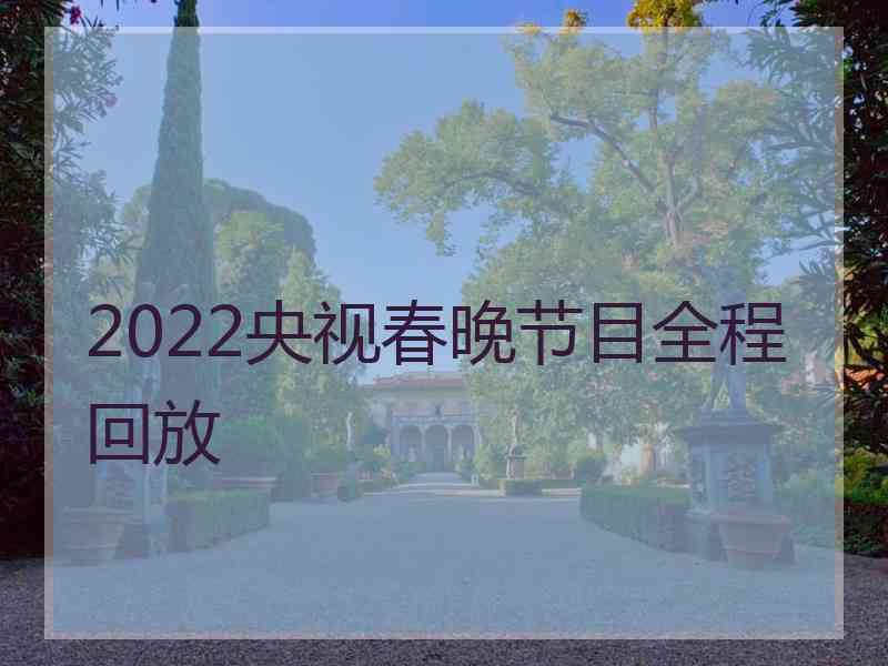 2022央视春晚节目全程回放