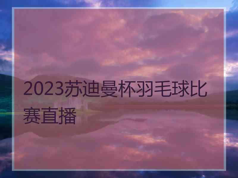 2023苏迪曼杯羽毛球比赛直播