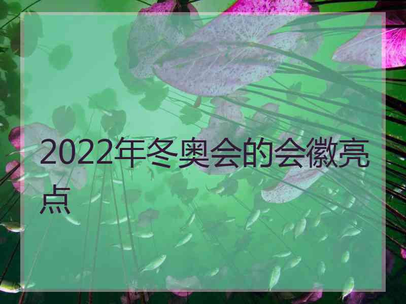 2022年冬奥会的会徽亮点