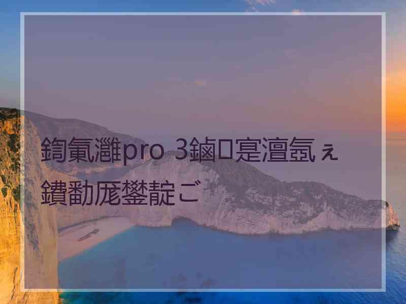 鍧氭灉pro 3鏀寔澶氬ぇ鐨勫厖鐢靛ご