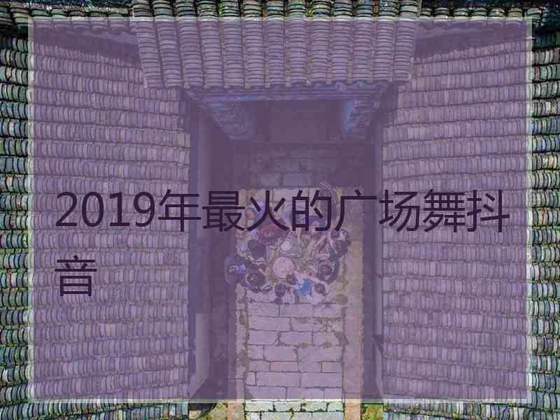 2019年最火的广场舞抖音