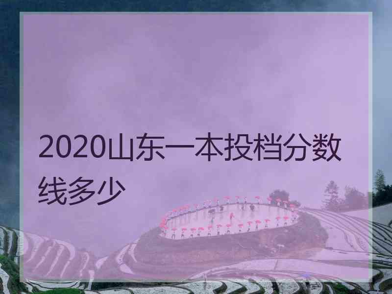 2020山东一本投档分数线多少