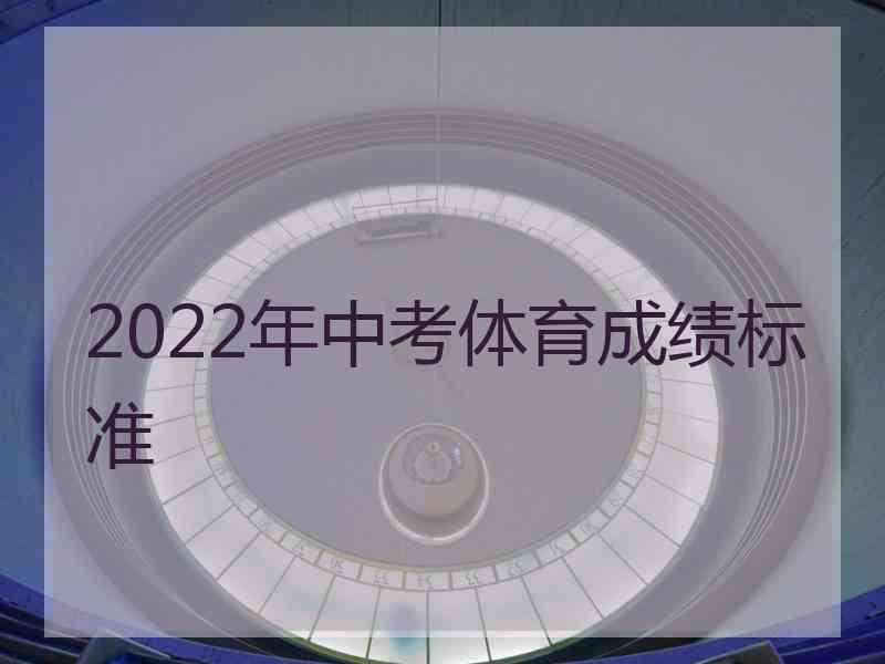 2022年中考体育成绩标准