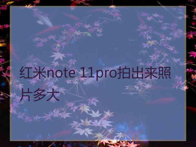 红米note 11pro拍出来照片多大