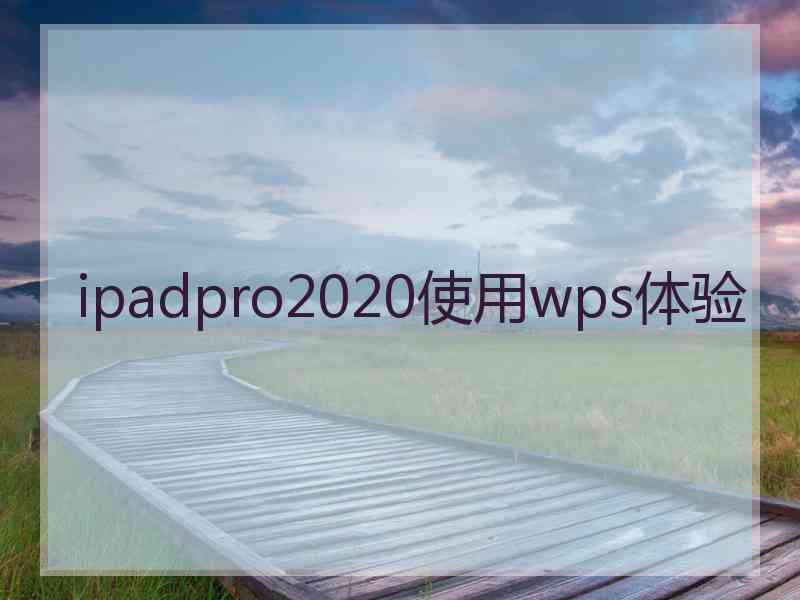 ipadpro2020使用wps体验