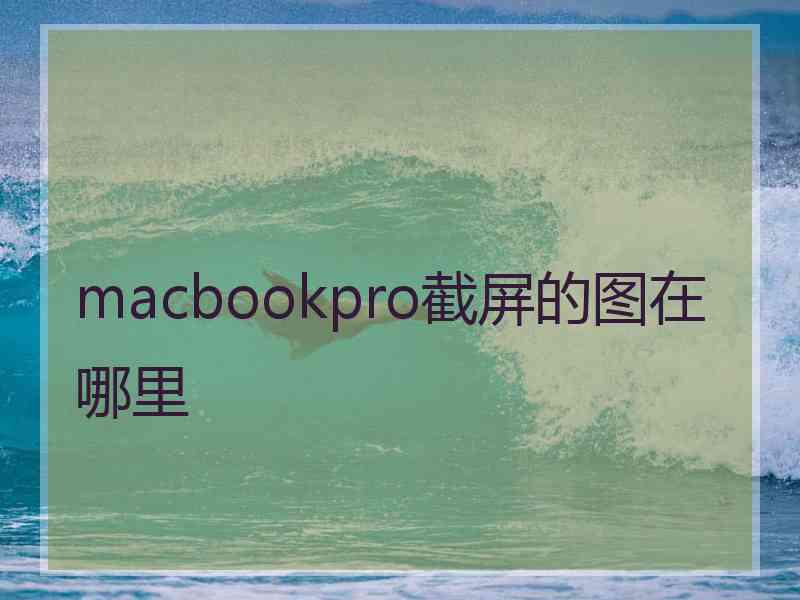 macbookpro截屏的图在哪里