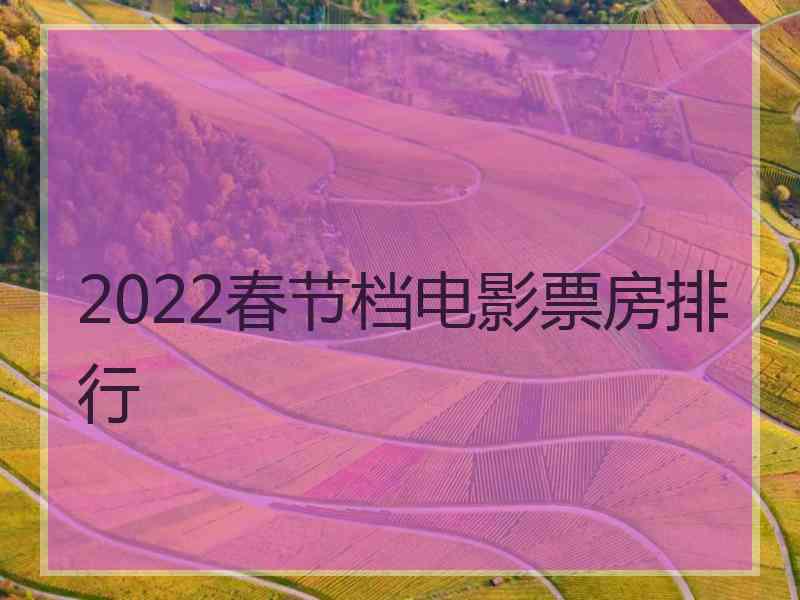 2022春节档电影票房排行