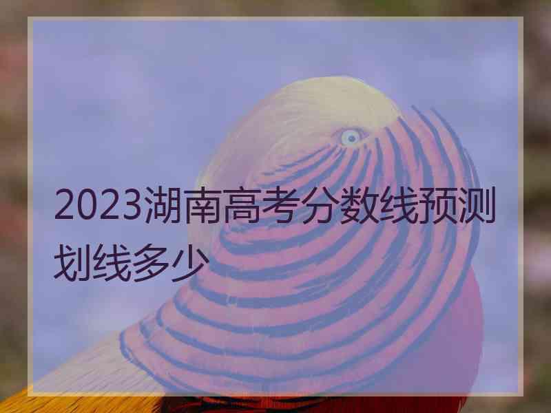 2023湖南高考分数线预测划线多少