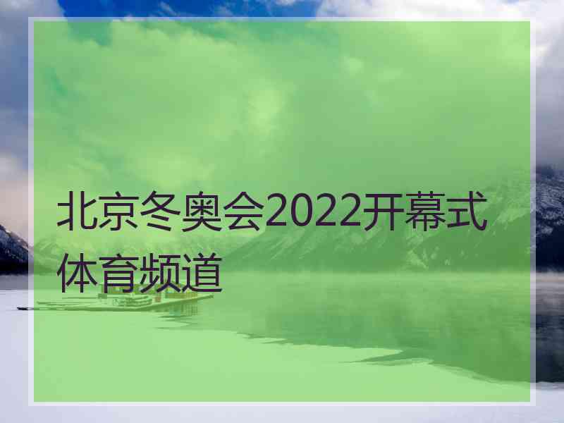 北京冬奥会2022开幕式体育频道