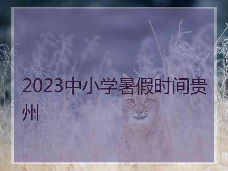 2023中小学暑假时间贵州