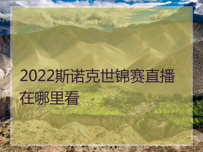 2022斯诺克世锦赛直播在哪里看