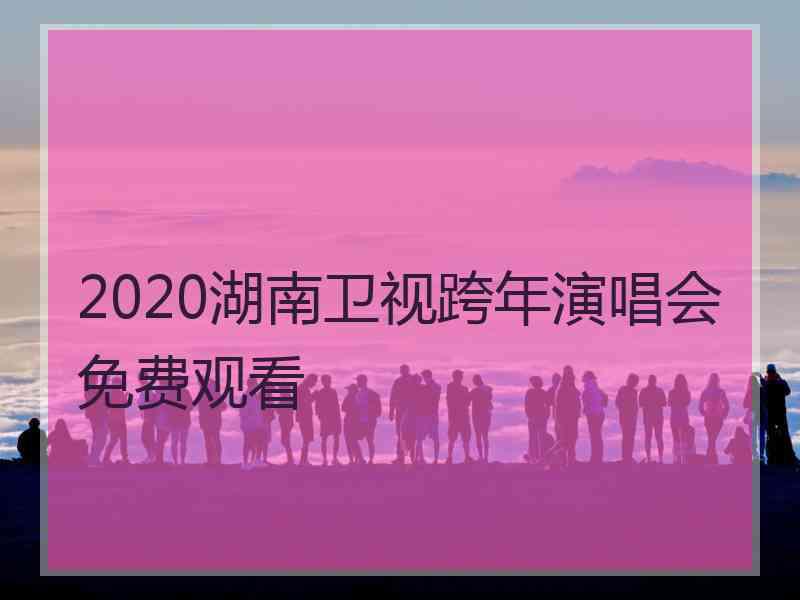 2020湖南卫视跨年演唱会免费观看