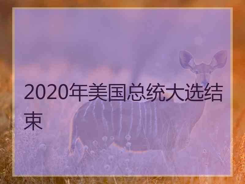 2020年美国总统大选结束