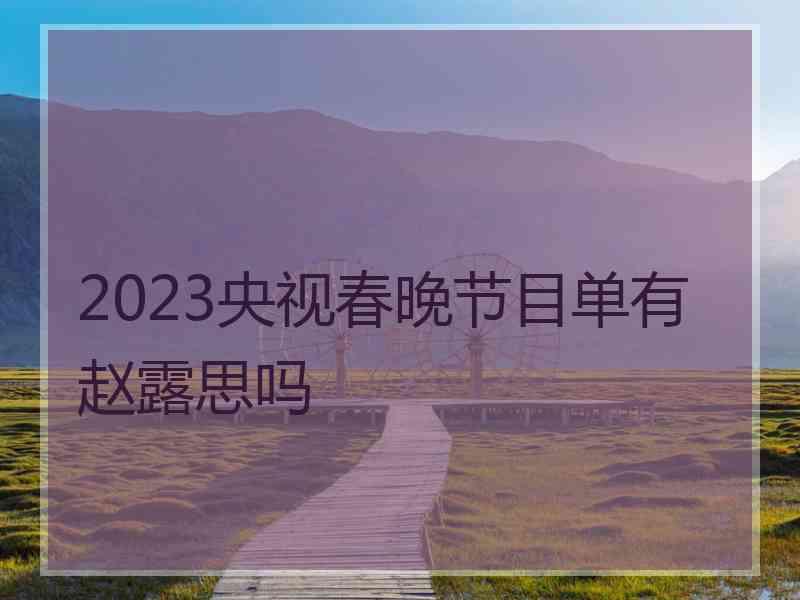 2023央视春晚节目单有赵露思吗