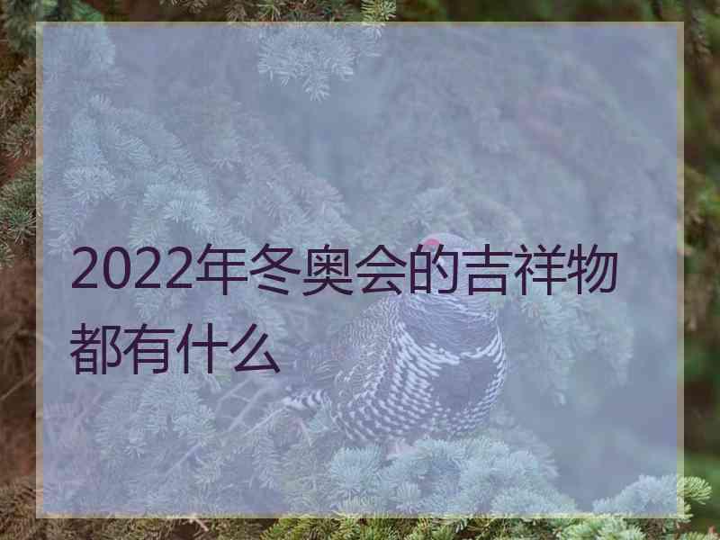 2022年冬奥会的吉祥物都有什么