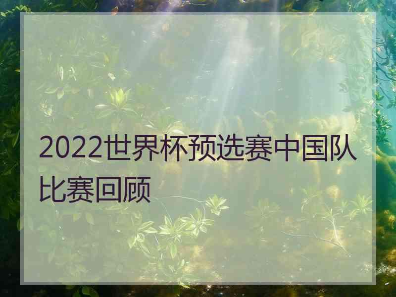 2022世界杯预选赛中国队比赛回顾