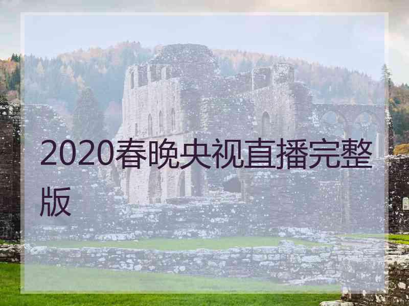 2020春晚央视直播完整版