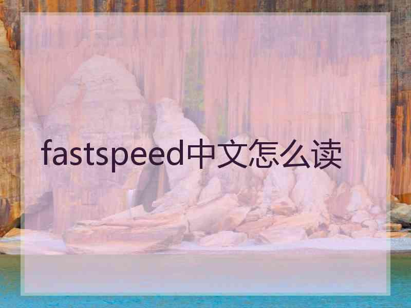 fastspeed中文怎么读