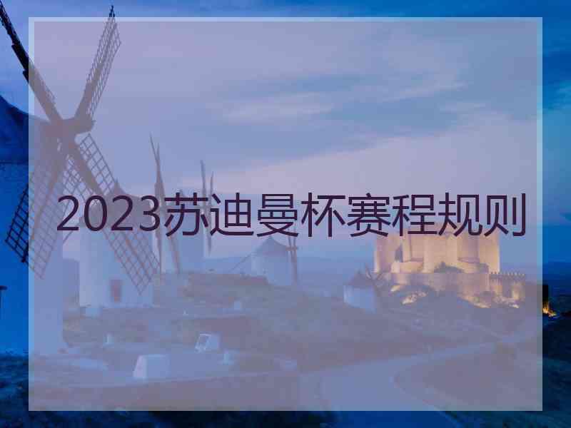 2023苏迪曼杯赛程规则