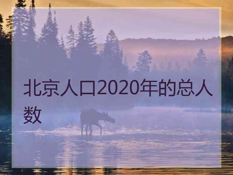 北京人口2020年的总人数