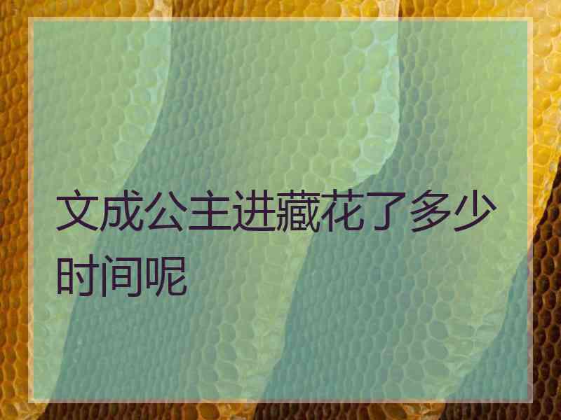 文成公主进藏花了多少时间呢