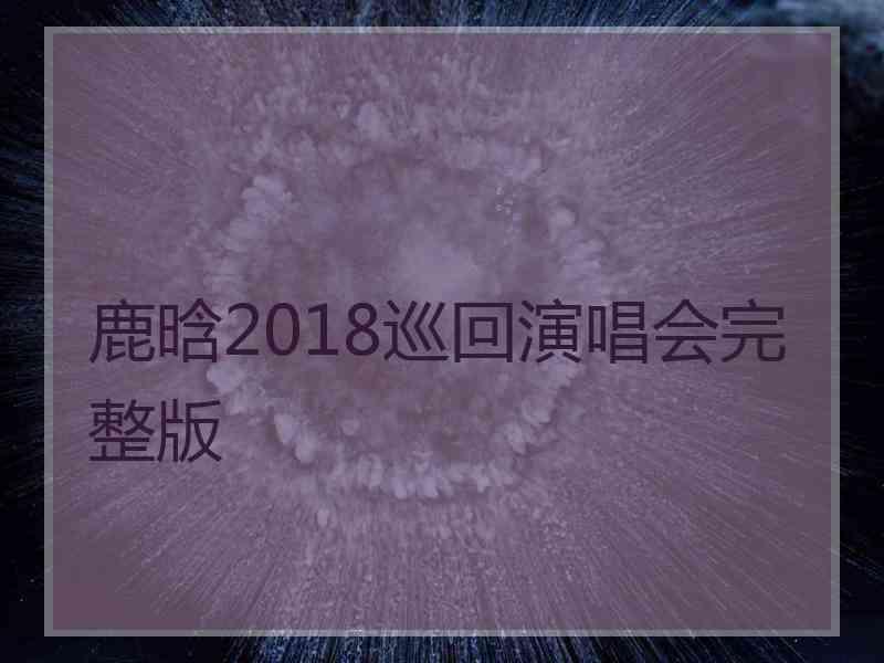 鹿晗2018巡回演唱会完整版