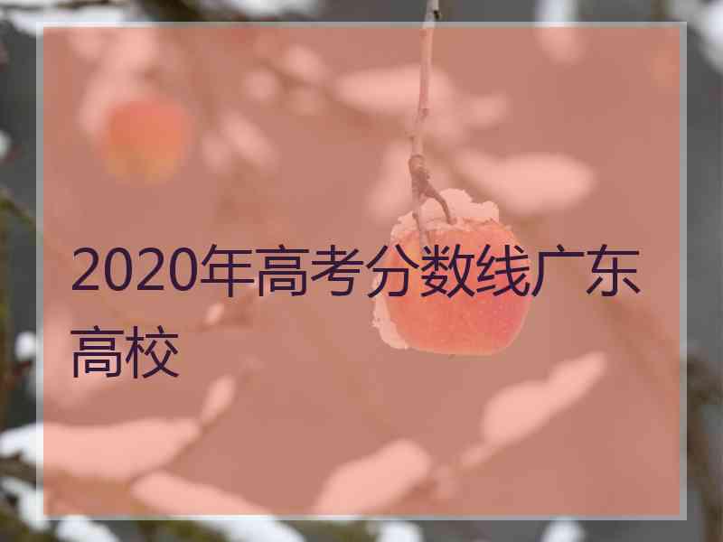 2020年高考分数线广东高校