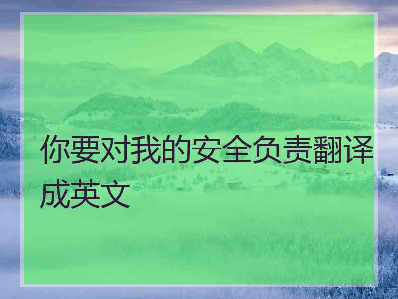 你要对我的安全负责翻译成英文