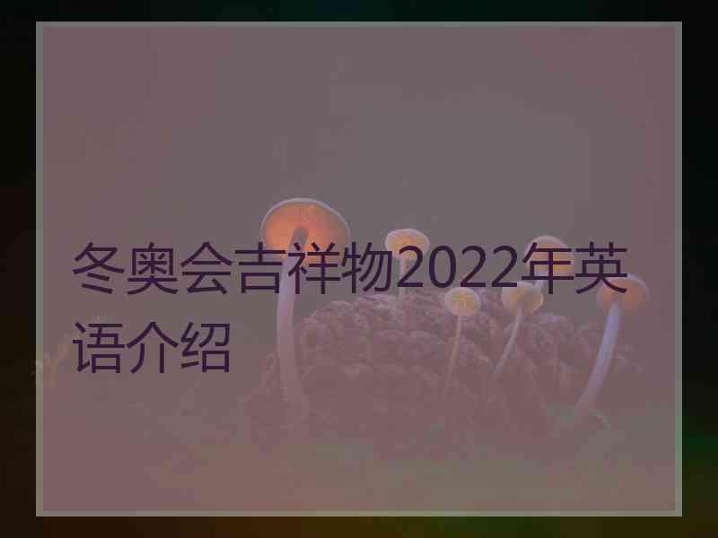 冬奥会吉祥物2022年英语介绍