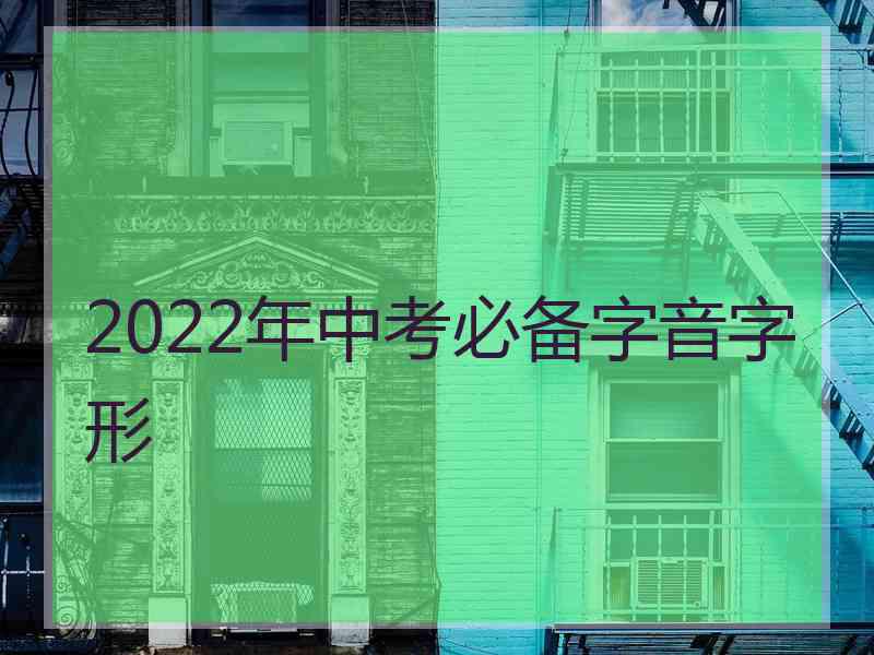 2022年中考必备字音字形