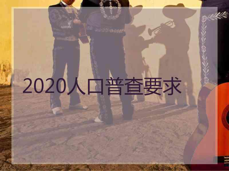 2020人口普查要求