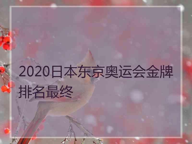 2020日本东京奥运会金牌排名最终