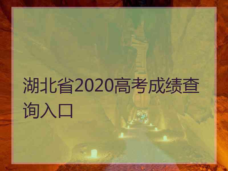 湖北省2020高考成绩查询入口